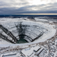 MIRNY, RUSSIA - NOVEMBER 1, 2018: A view of a kimberlite pipe of the Mir diamond mine of ALROSA’s Mirny Mining and Processing Division (MPD).
